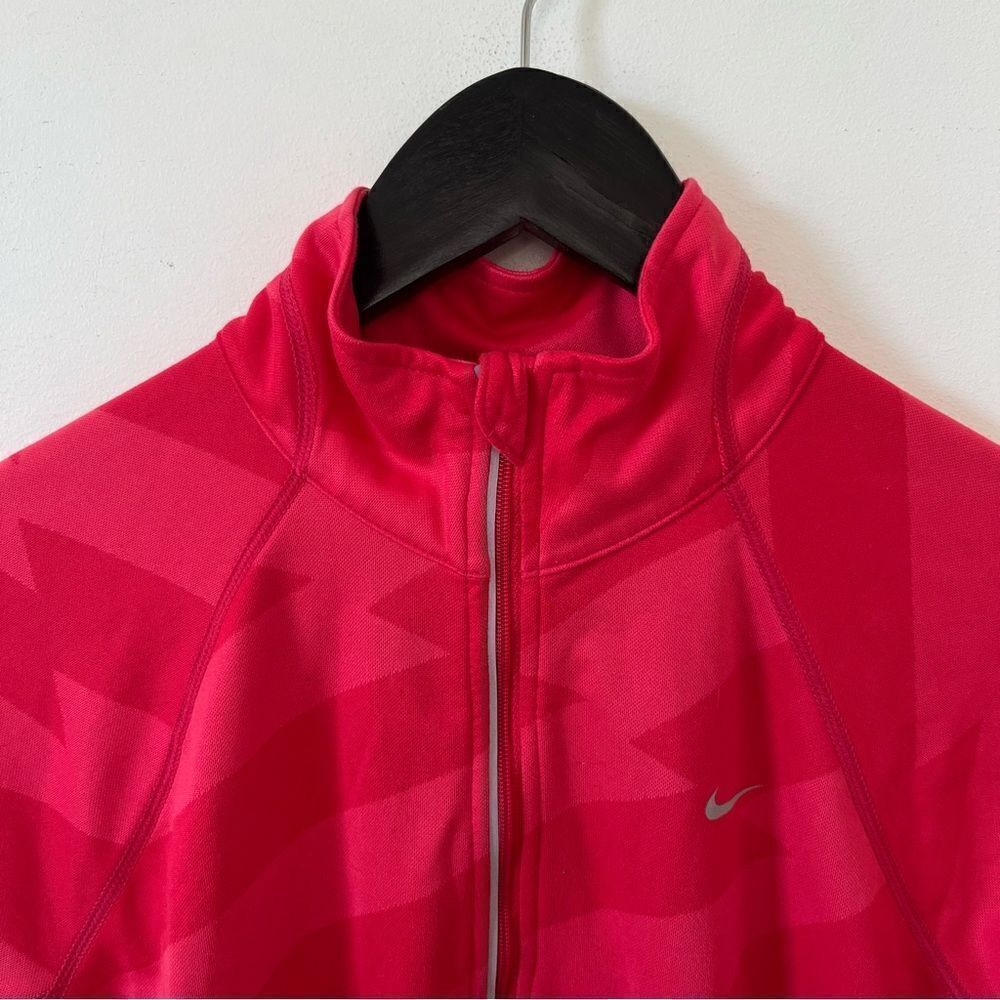 Nike Dri-FIT Element Half Zip Running Top Small Pink Jacquard Thumbholes - Picture 8 of 11
